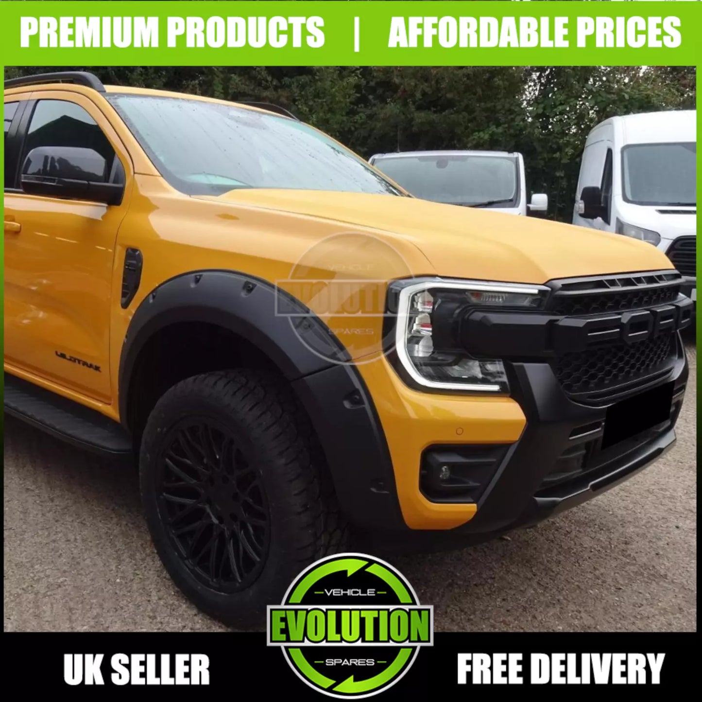Ford Ranger 2023+ Wide Body Wheel Arches Fender Flares Kit Riveted Style T9