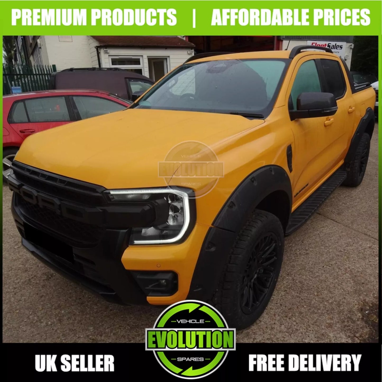 Ford Ranger 2023+ Wide Body Wheel Arches Fender Flares Kit Riveted Style T9