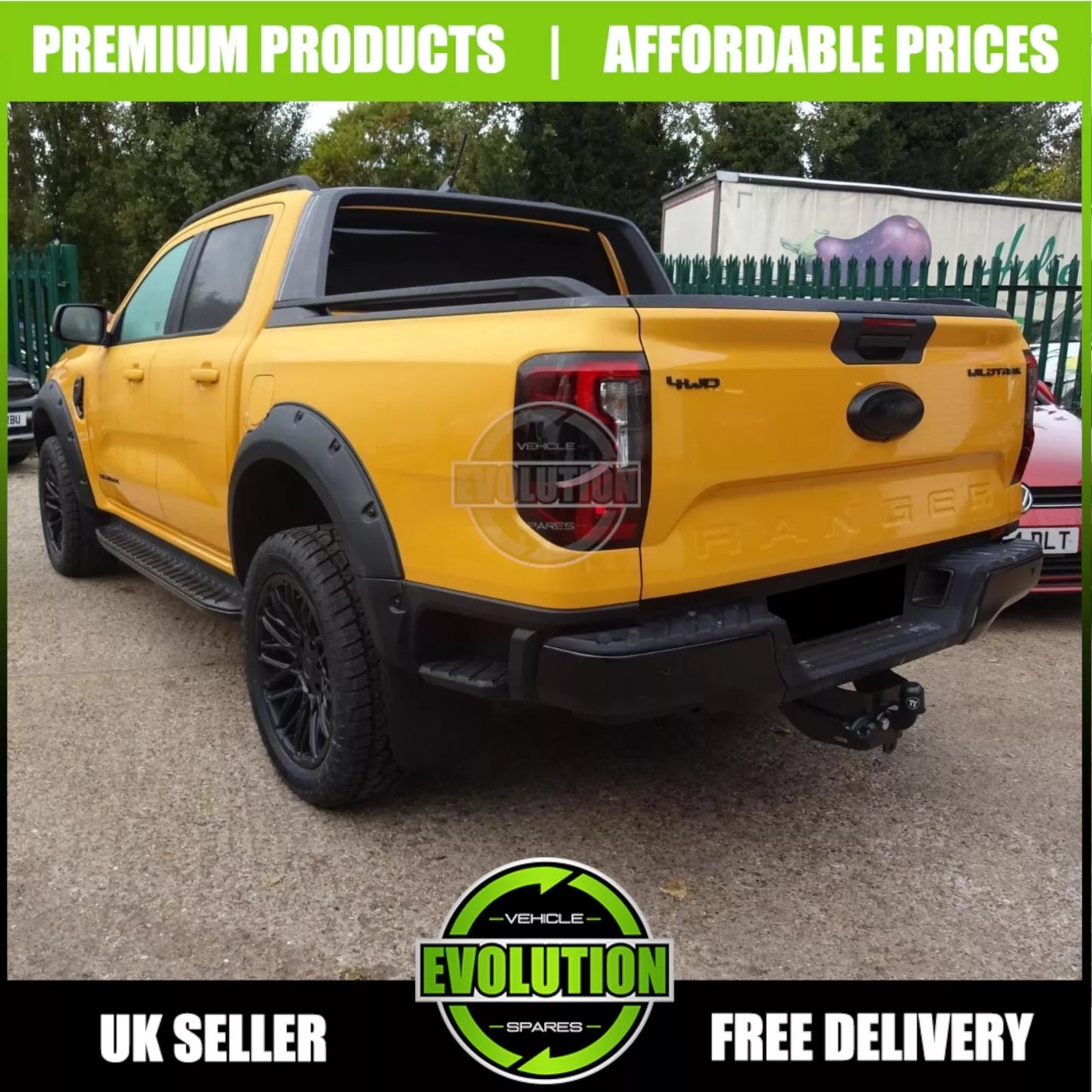Ford Ranger 2023+ Wide Body Wheel Arches Fender Flares Kit Riveted Style T9