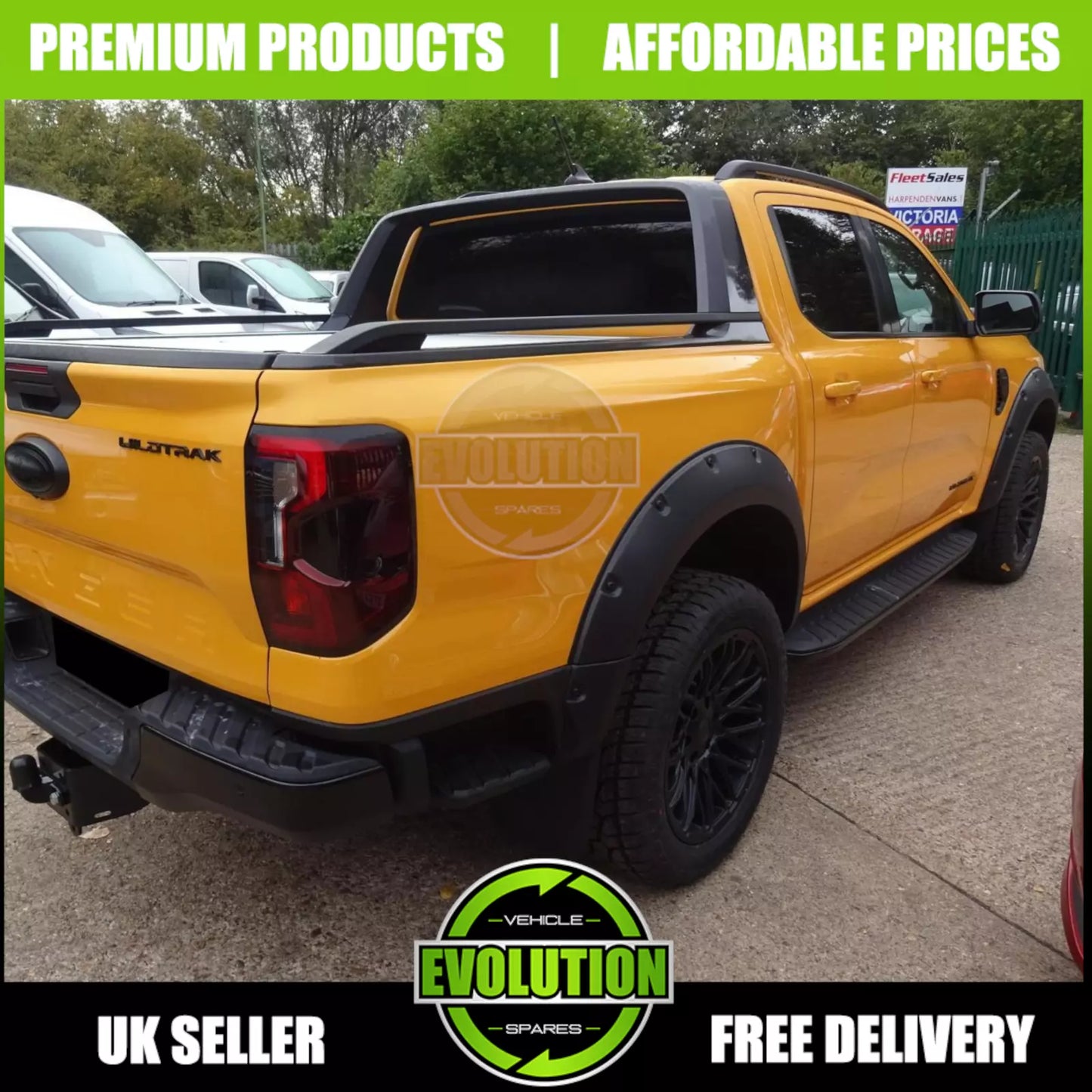 Ford Ranger 2023+ Wide Body Wheel Arches Fender Flares Kit Riveted Style T9