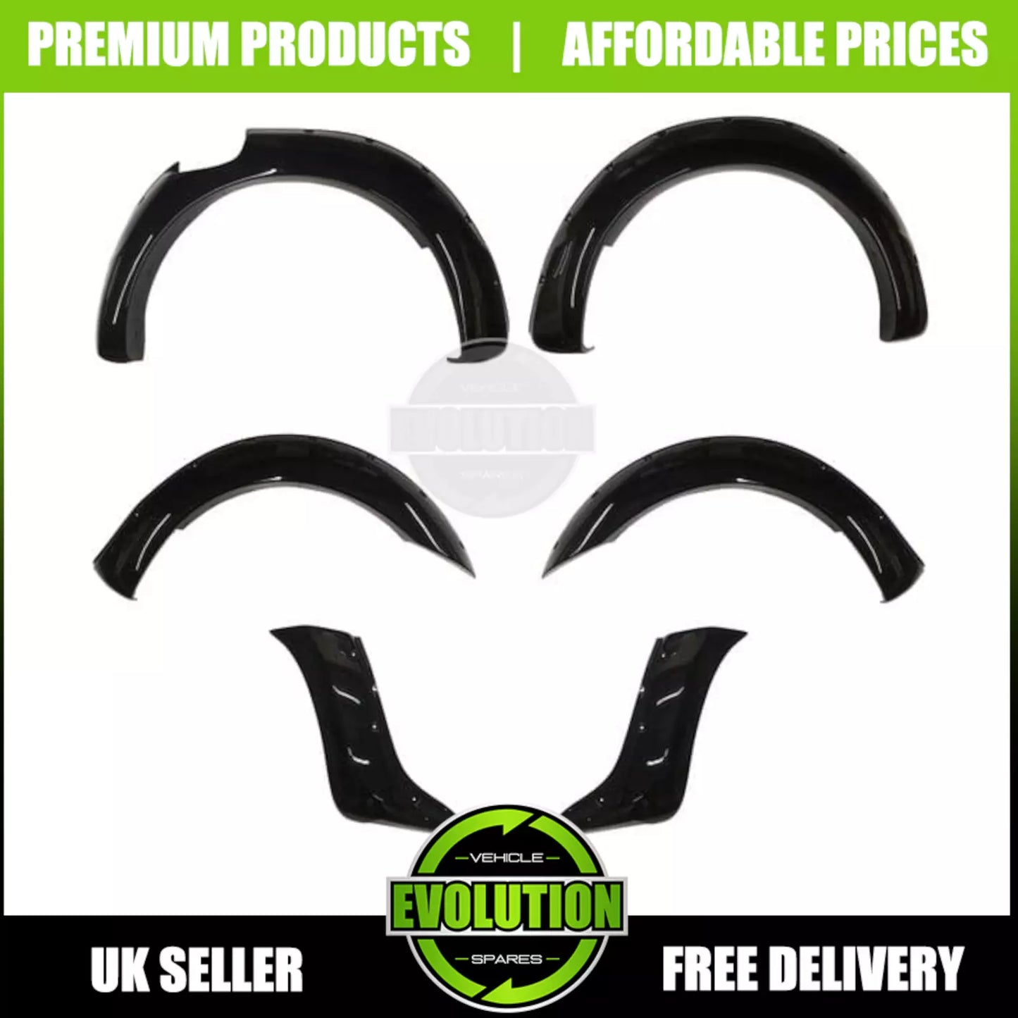 Wheel Arches Gloss Black Bolt Look Wide Fits Ford Ranger T8 2019-2022 Fenders