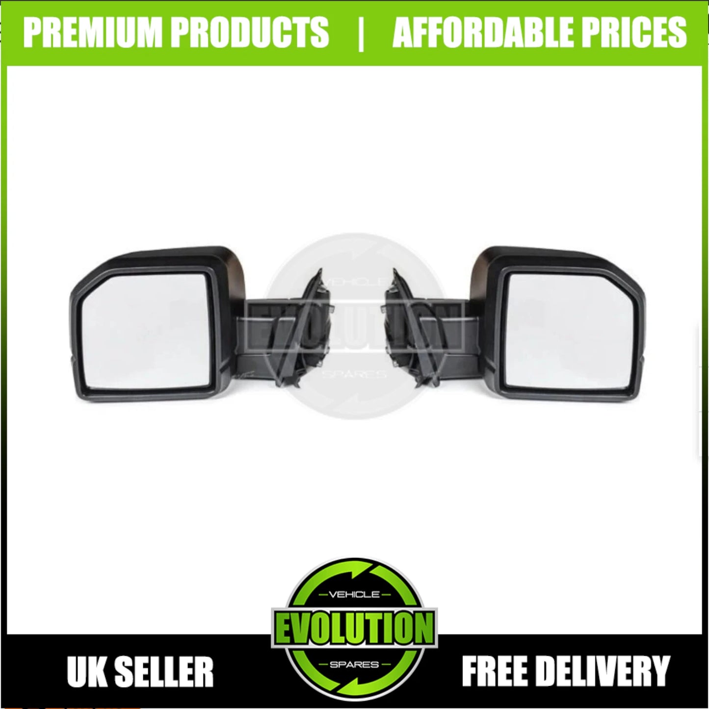 DOOR WING MIRROR SET F150 RAPTOR STYLE LARGE LED FITS FORD RANGER 2012-2022