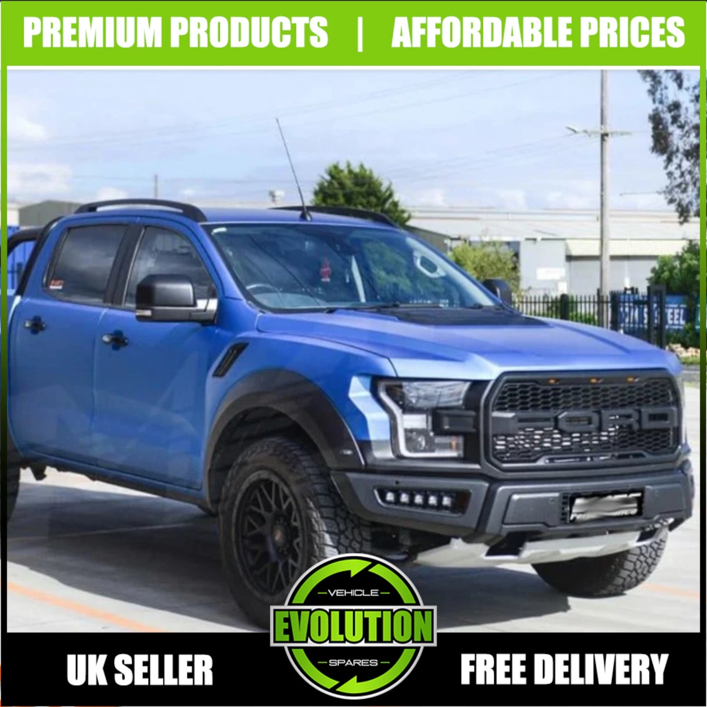 DOOR WING MIRROR SET F150 RAPTOR STYLE LARGE LED FITS FORD RANGER 2012-2022