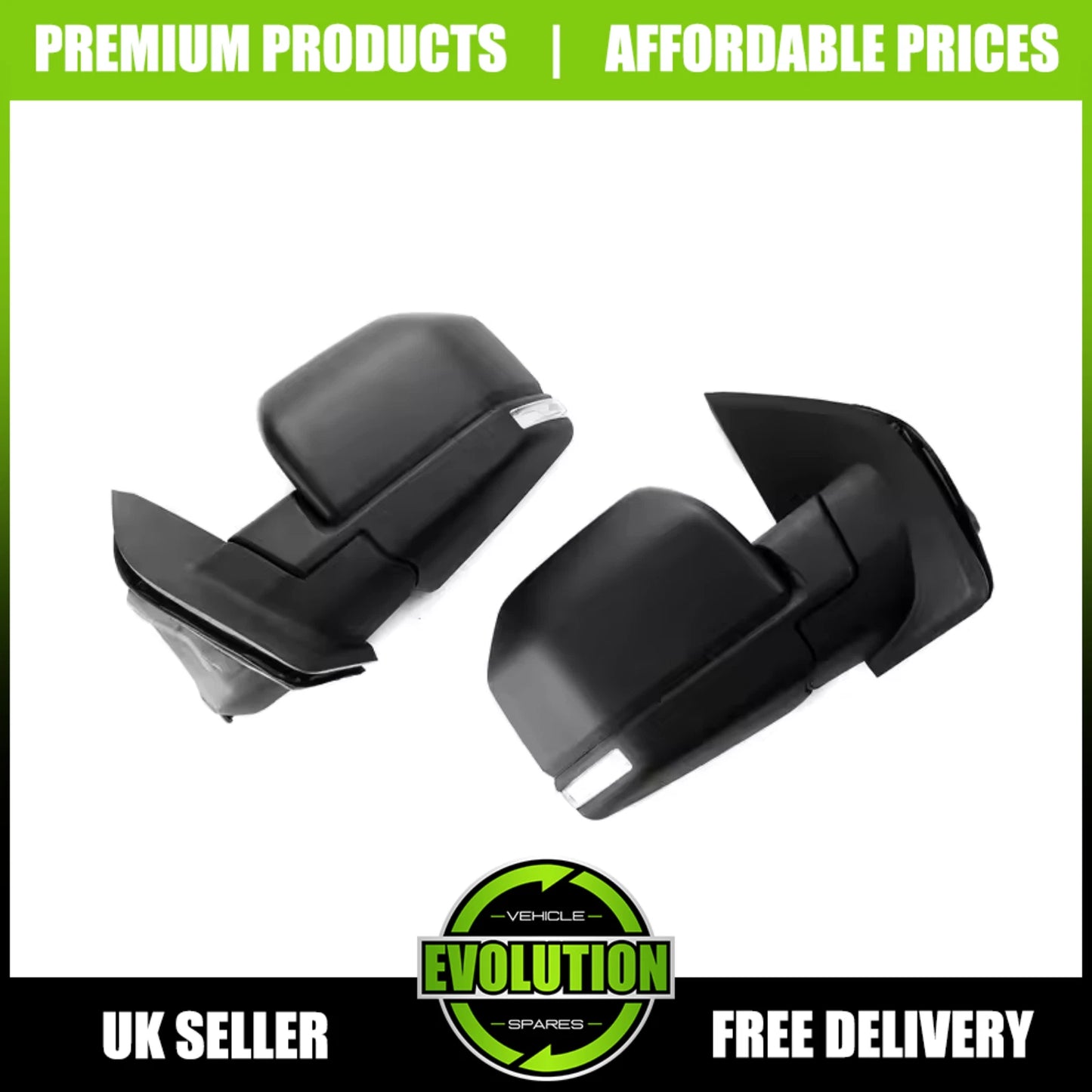 DOOR WING MIRROR SET F150 RAPTOR STYLE LARGE LED FITS FORD RANGER 2012-2022