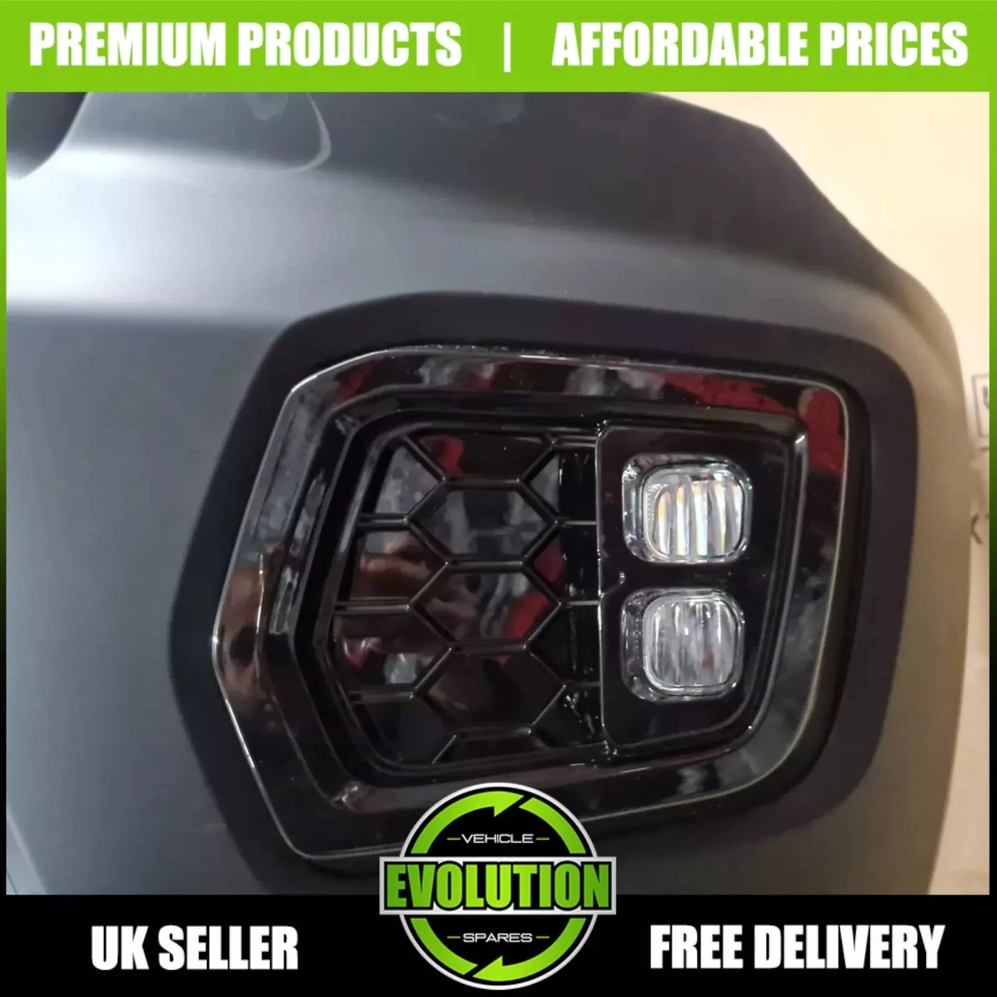 DRL Fog Light Surrounds Gloss LED Covers Fits Ford Ranger Wildtrak 2018-2022 T8
