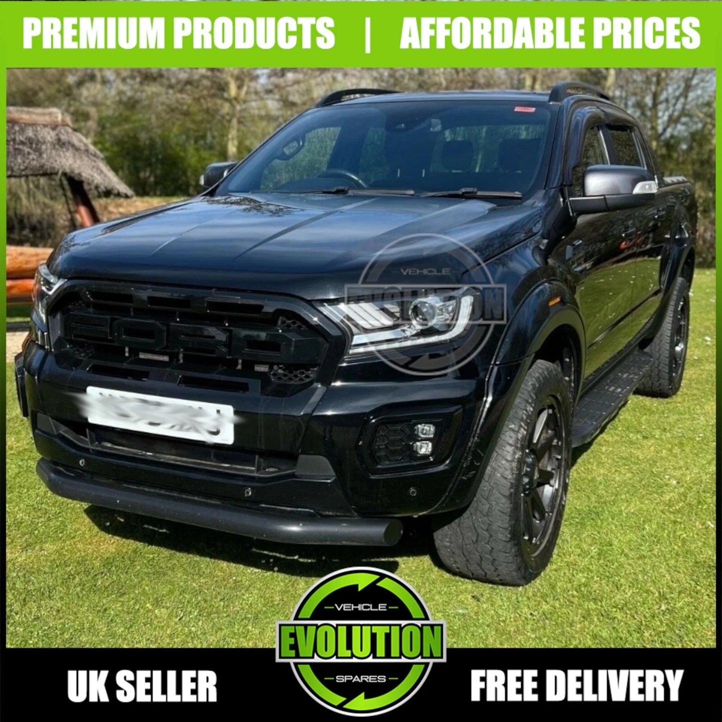 DRL Fog Light Surrounds Gloss LED Covers Fits Ford Ranger Wildtrak 2018-2022 T8