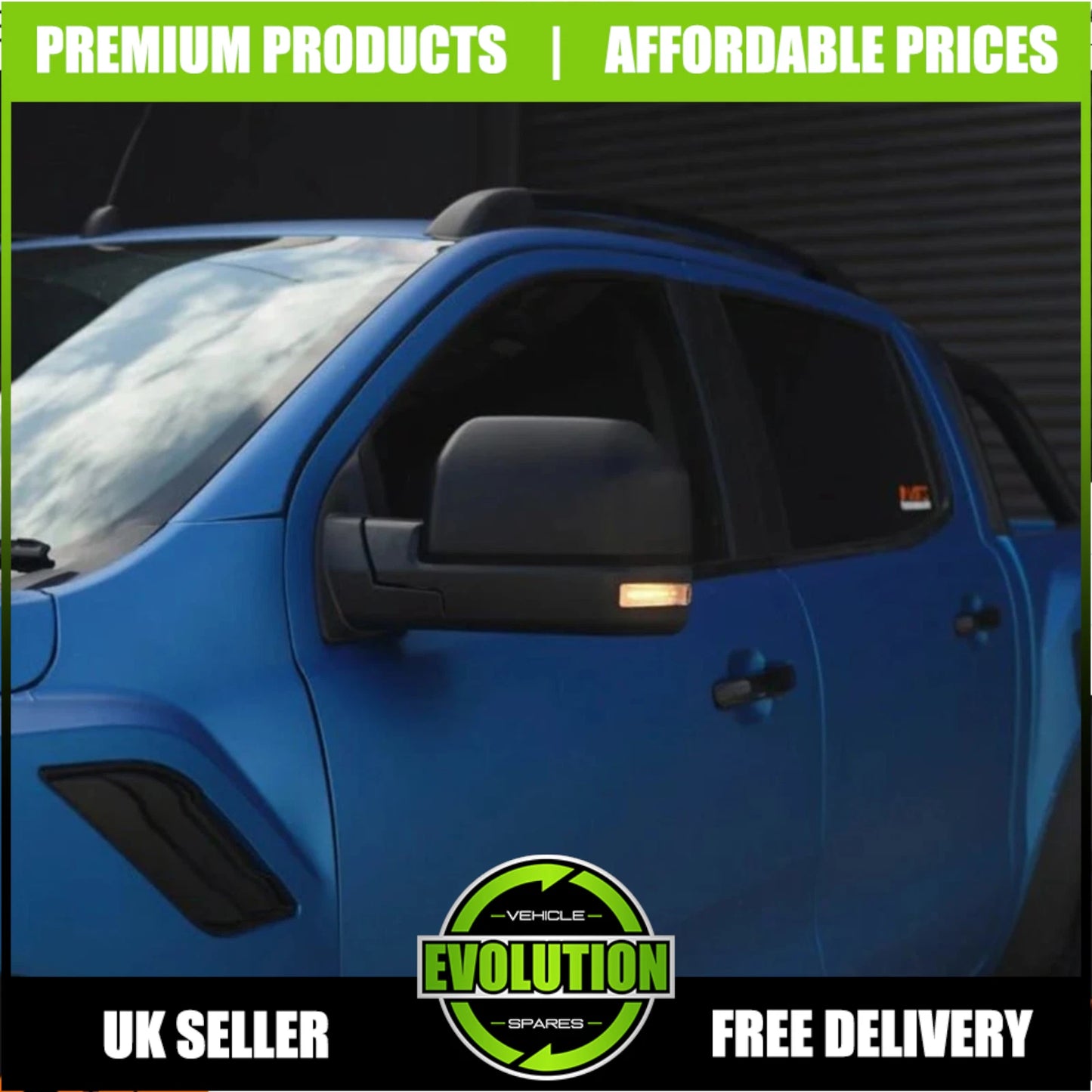 DOOR WING MIRROR SET F150 RAPTOR STYLE LARGE LED FITS FORD RANGER 2012-2022