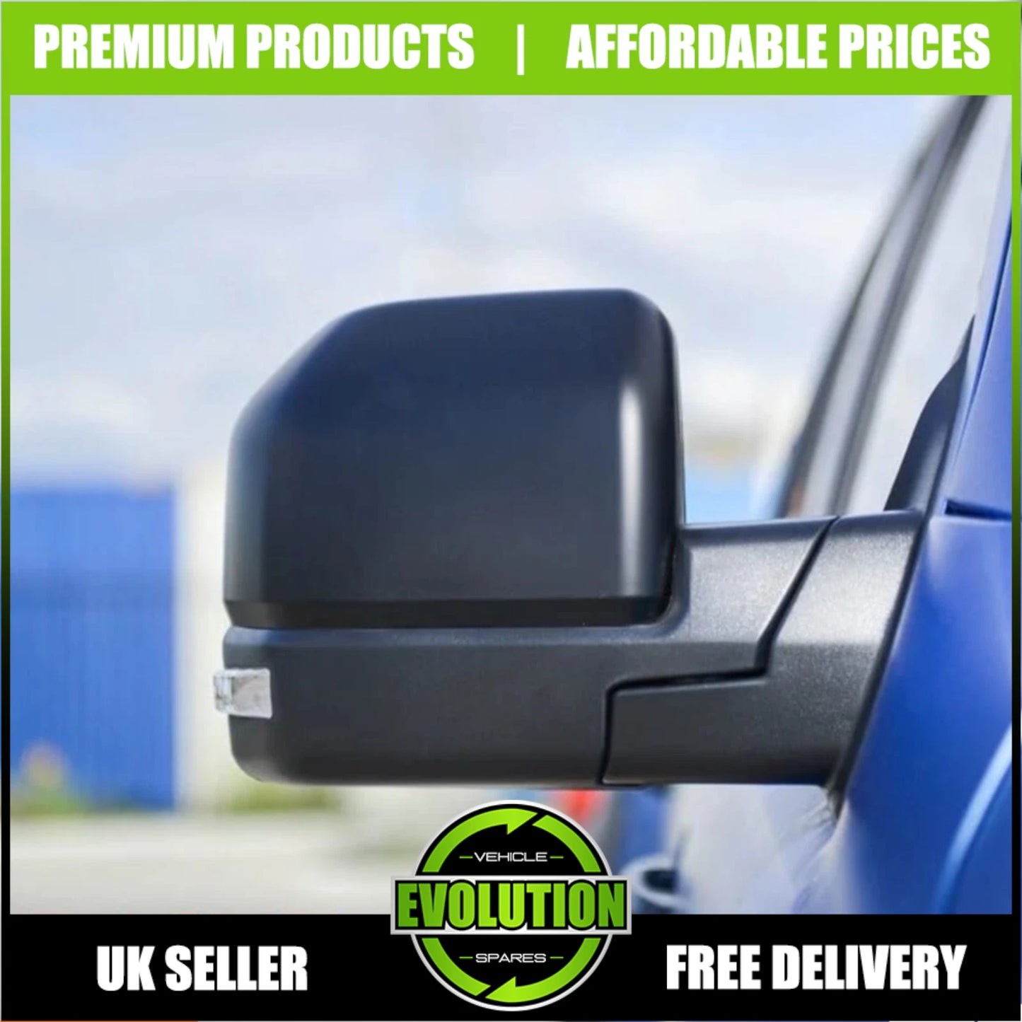 DOOR WING MIRROR SET F150 RAPTOR STYLE LARGE LED FITS FORD RANGER 2012-2022
