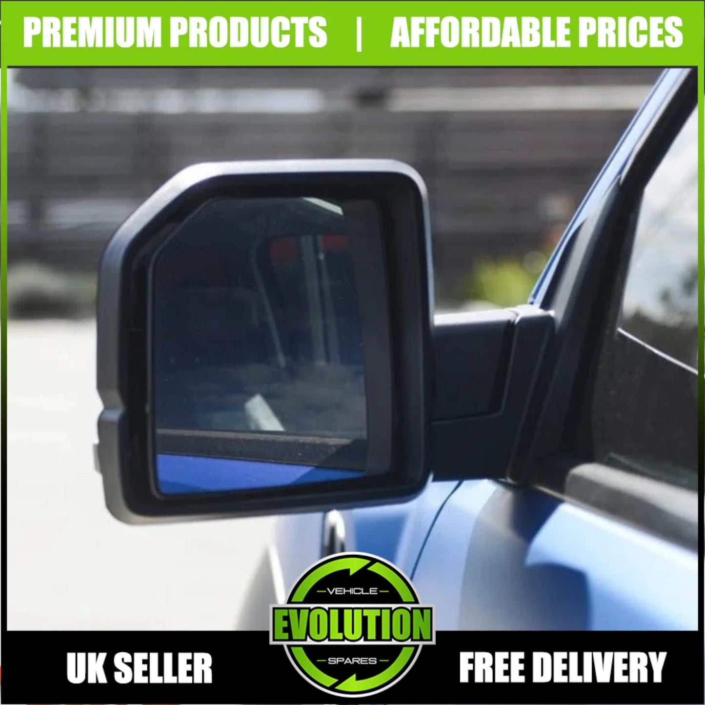 DOOR WING MIRROR SET F150 RAPTOR STYLE LARGE LED FITS FORD RANGER 2012-2022